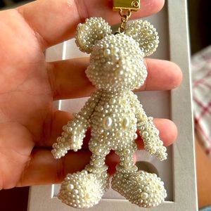 Disney x Baublebar pearl Mickey Mouse keychain purse charm